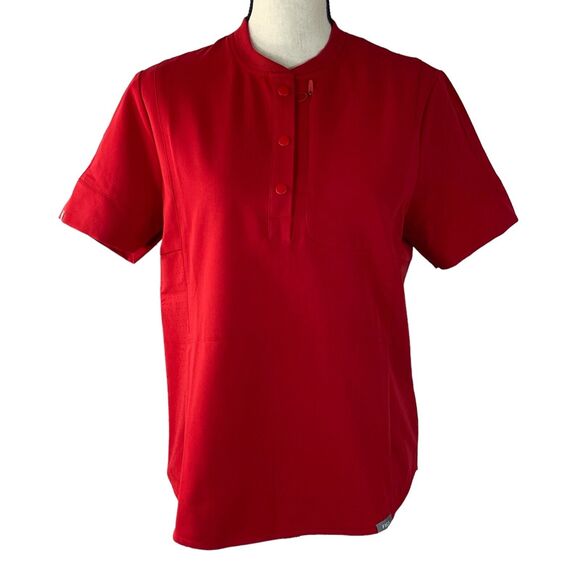 Figs X-Small GIDYA Henley Relaxed Scrub Top Technical Short Sleeve Pocket New - Picture 1 of 13